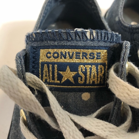 Kid’s Converse All-Star denim polka dot shoe - Picture 4 of 8